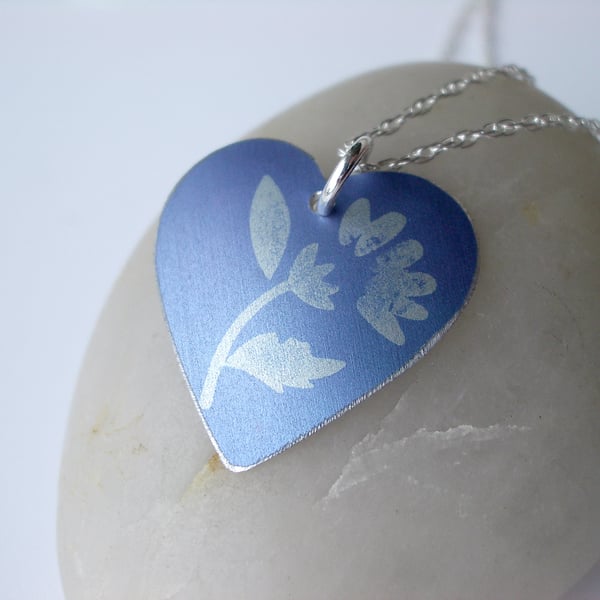  SALE - Thistle pendant in purple in heart shape. Perfectly imperfect.