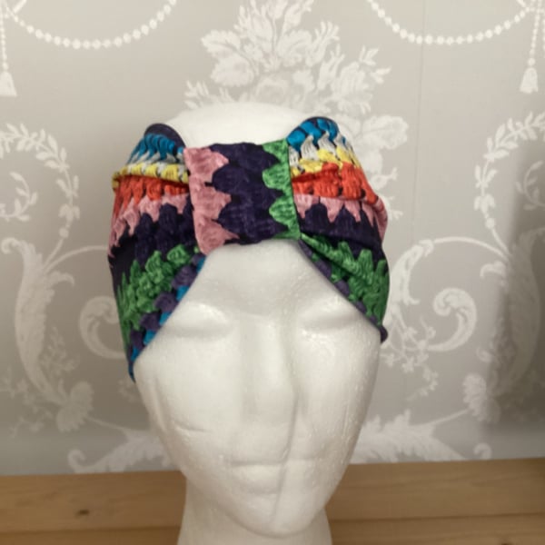 Stretch headband, wide headband, crochet pattern headband