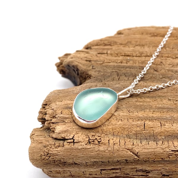 Light Blue Sea Glass Necklace