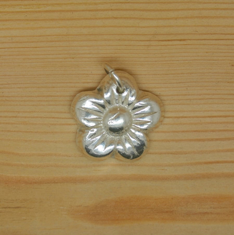 Fine Silver Flower Charm