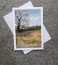Winter Oak. Handpainted Blank Card. Watercolour 260184