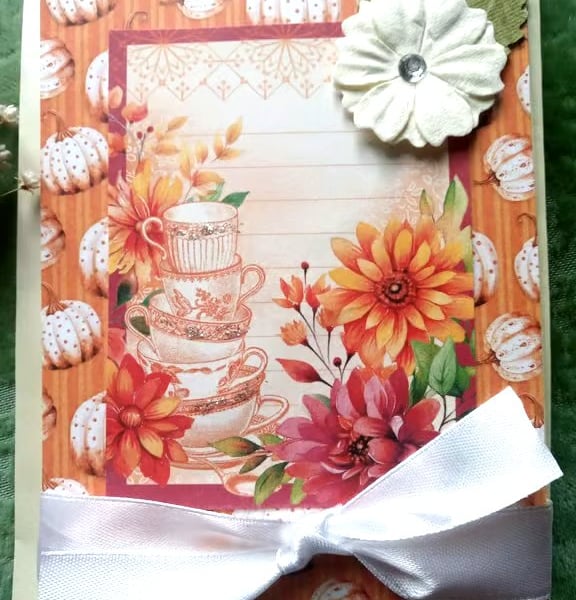 Autumn pumpkin Card - Greeting Card - Teacup Card
