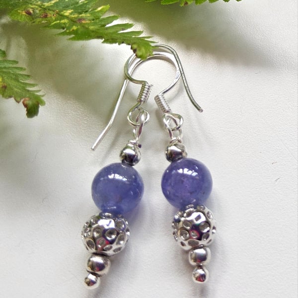 Designer AAA 5.65ct Tanzanite Sterling Silver Earrings 