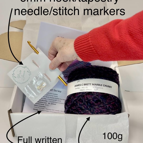 DIY Crochet Beanie Adult hat kit
