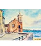 Original ACEO Miniature Watercolour Painting Kingsand Clock Tower Cornwall - Image 8