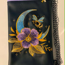 Bee & Moon Embroidered Crossbody Bag