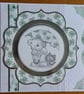 Good Luck Card - Four Leaf Clover Bear and Cat - Image 7