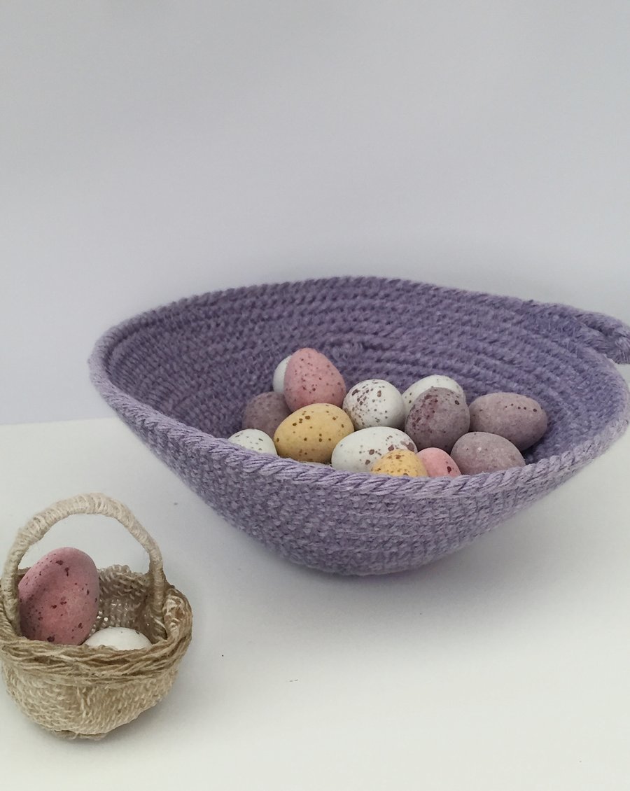Lilac Macrame Rope Bowl