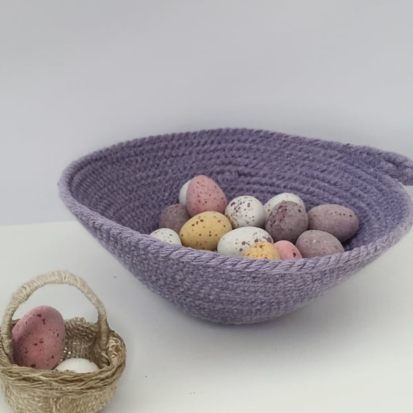 Lilac Macrame Rope Bowl