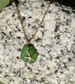 green seaglass and starfish gold filled necklace - Image 1