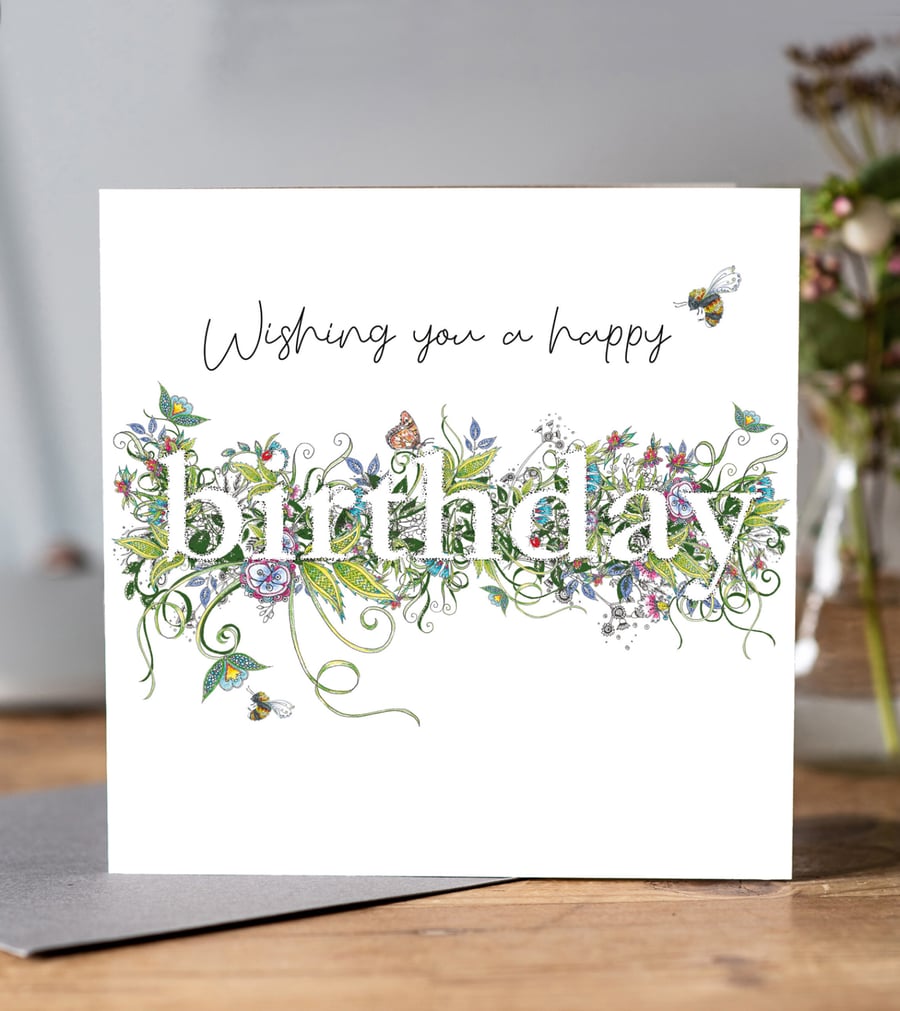 Happy Birthday Botanical Greeting card 
