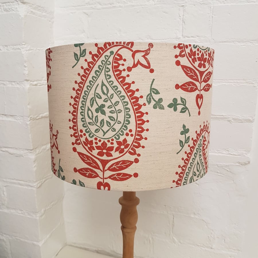 'Josephine' 30cm drum lampshade in red 