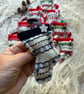 Christmas Stocking decoration - Blue, Thistle & Navy. Handwoven in Wales - Image 2