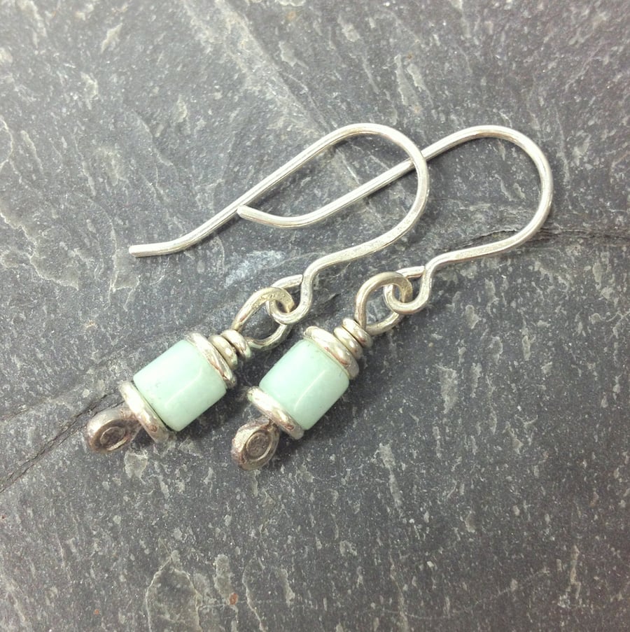 Reels  - silver and Amazonite earrings
