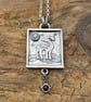 Pictish Stag Pendant with Moonstone and Garnet