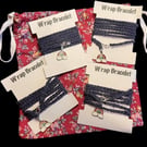 Set of 4 Rainbow Charm Boho Wrap Bracelets with Bag