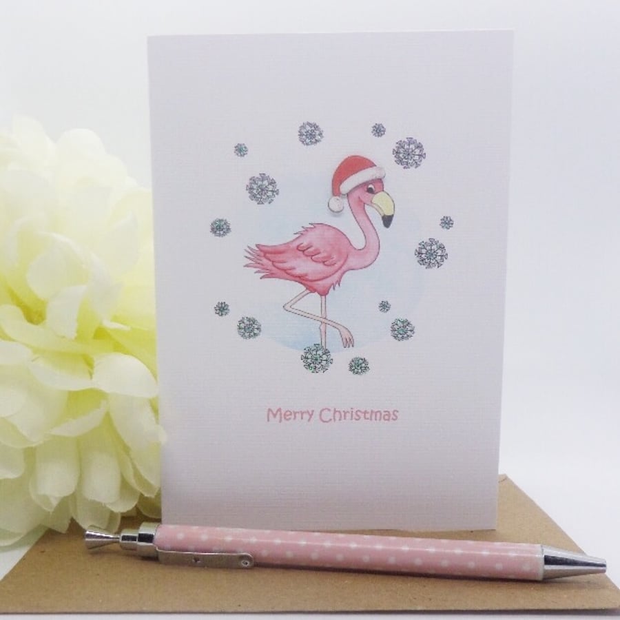 Christmas Flamingo Card
