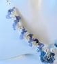 Genuine Tanzanite and Shell Pearl Hand Beaded Tassel Necklace 18 - 19 Inch - Image 4