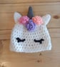 Unicorn novelty winter crochet hat, toddler, child, adult size - Image 5