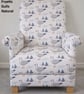Fryetts Gulls Multi Fabric Adult Chair Armchair Coastal Beach Seaside Accent - Image 2