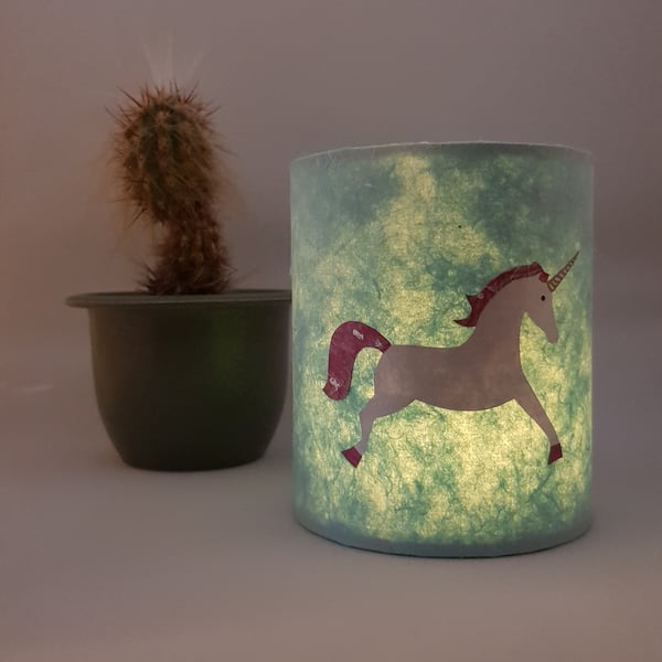 Unicorn lantern with LED candle (Blue)