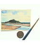 Original ACEO Miniature Watercolour Painting St Michaels Mount Marazion Cornwall
