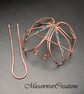 Swarovski light blue Butterfly copper hair bun holder,silver hair bun slide - Image 1