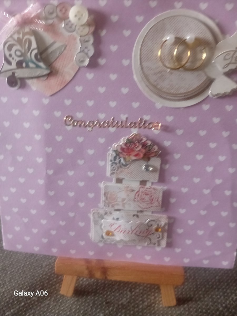 Wedding Day congratulations handmade card