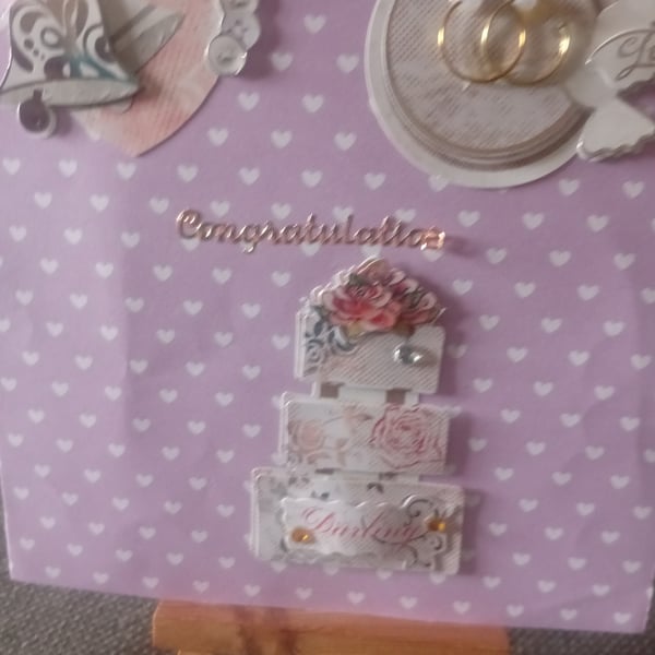 Wedding Day congratulations handmade card