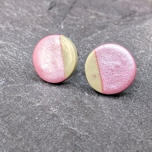 Small pink stud earrings 