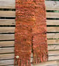 Pumpkin Spice orange hand woven art yarn scarf - Image 3