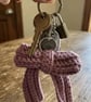 Handmade Crochet Bow Bag Charm & Cottage core Keyring