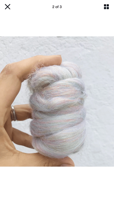 Unicorn sparkle merino wool for Felting 10grams