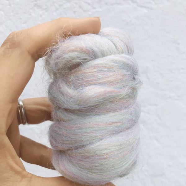 Unicorn sparkle merino wool for Felting 10grams