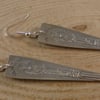 Upcycled Silver Plated Apostle Sugar Tong Handle Earrings SPE102013