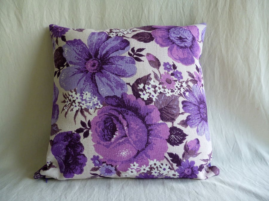 1970s vintage funky floral cushion cover