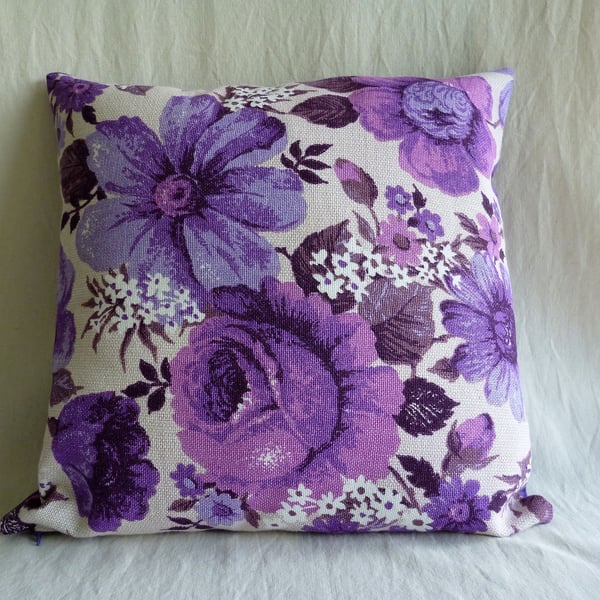 1970s vintage funky floral cushion cover