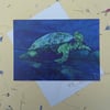 River Turtle Blank Greeting Card From my Original Acrylic Painting