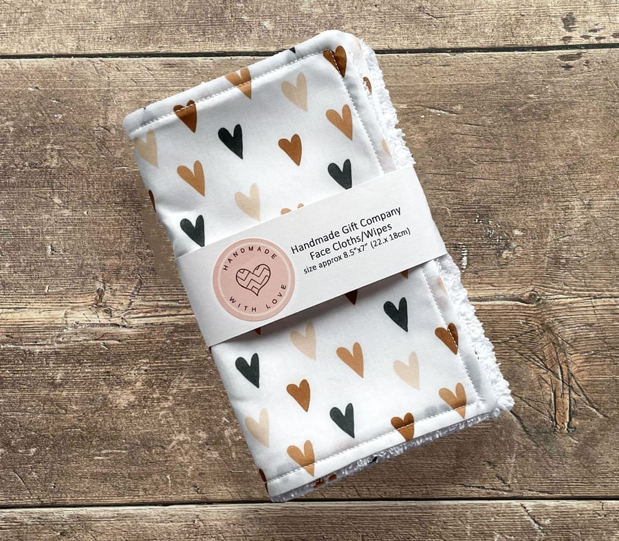 Handmade 2 Pk Face Wipes, Face Cloths, Face Flannels, Eco-Friendly Wipes-FCW30