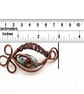 Handmade Abalone Shell Antique Copper Shawl Pin, Cardigan Brooch - Image 2