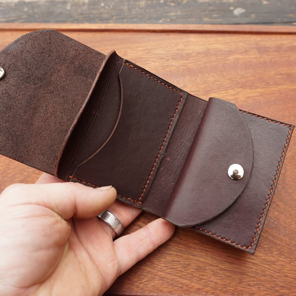 Trifold Leather Wallet Handmade 