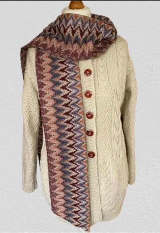 Longer Length Cardigan, Hand Knitted, Chest Size 92-97cms (36-38")