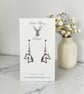 Charm Earrings - Horse Head Silver