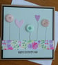 Button Flowers Mother's Day Card - Green Polka Dots - Image 5