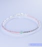 Bracelet dainty sterling silver & Swarovski pink glass pearl asymmetric pattern  - Image 5