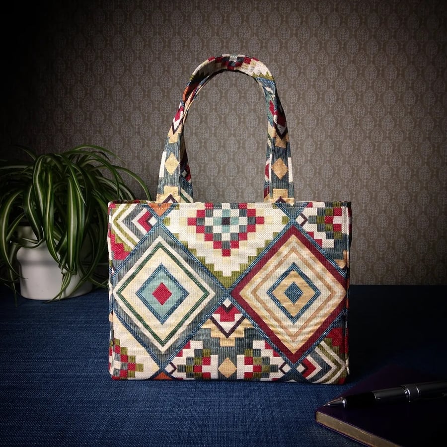 Mini Fabric Tote Bag - Ganado Design