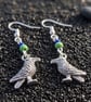 Viking Raven Earrings Silver Plated - Image 2