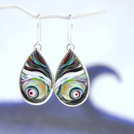 Cornish surfite earrings - matched swirls