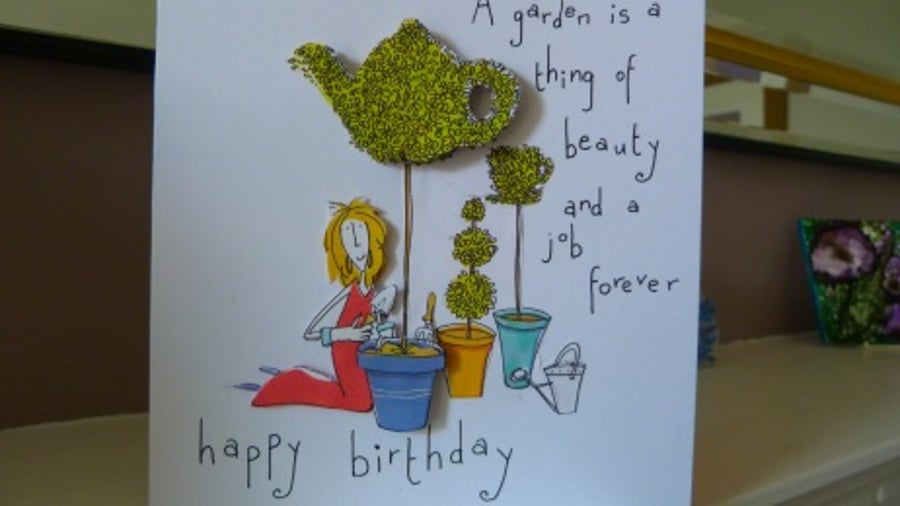 Fun Topiary Birthday Card