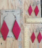 Red Diamond Tangram Wooden Shape Earrings